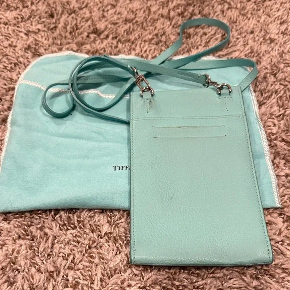 Tiffany & Co. Blue Leather Phone Bag - Picture 3 of 6